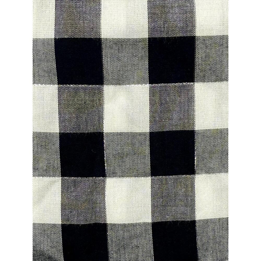 Gloria Vanderbilt Womens shirt M Navy White Silver Plaid 3/4 Roll-Tab Sleeves - Picture 4 of 11